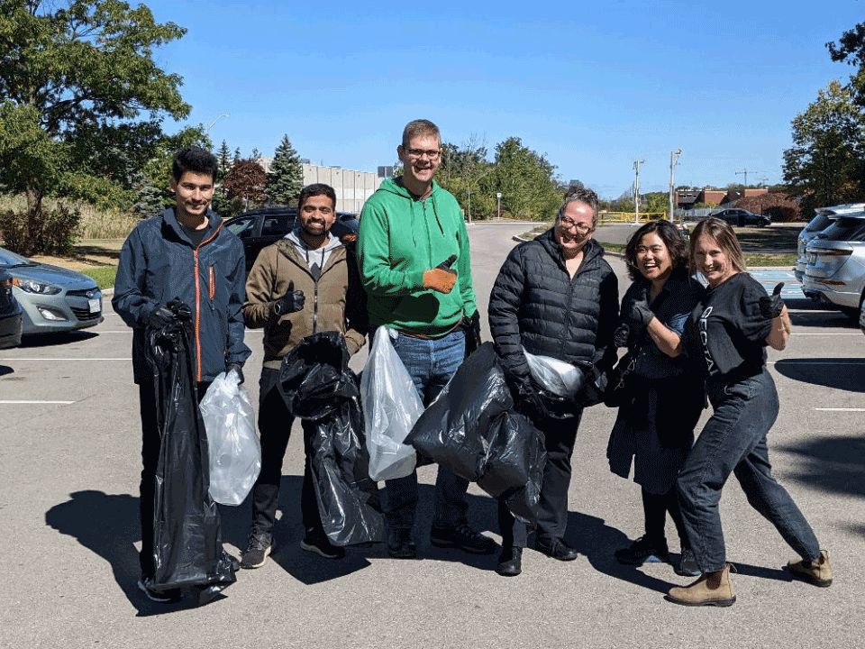 Geotabbers volunteer during World Cleanup Day September 23, 2022.